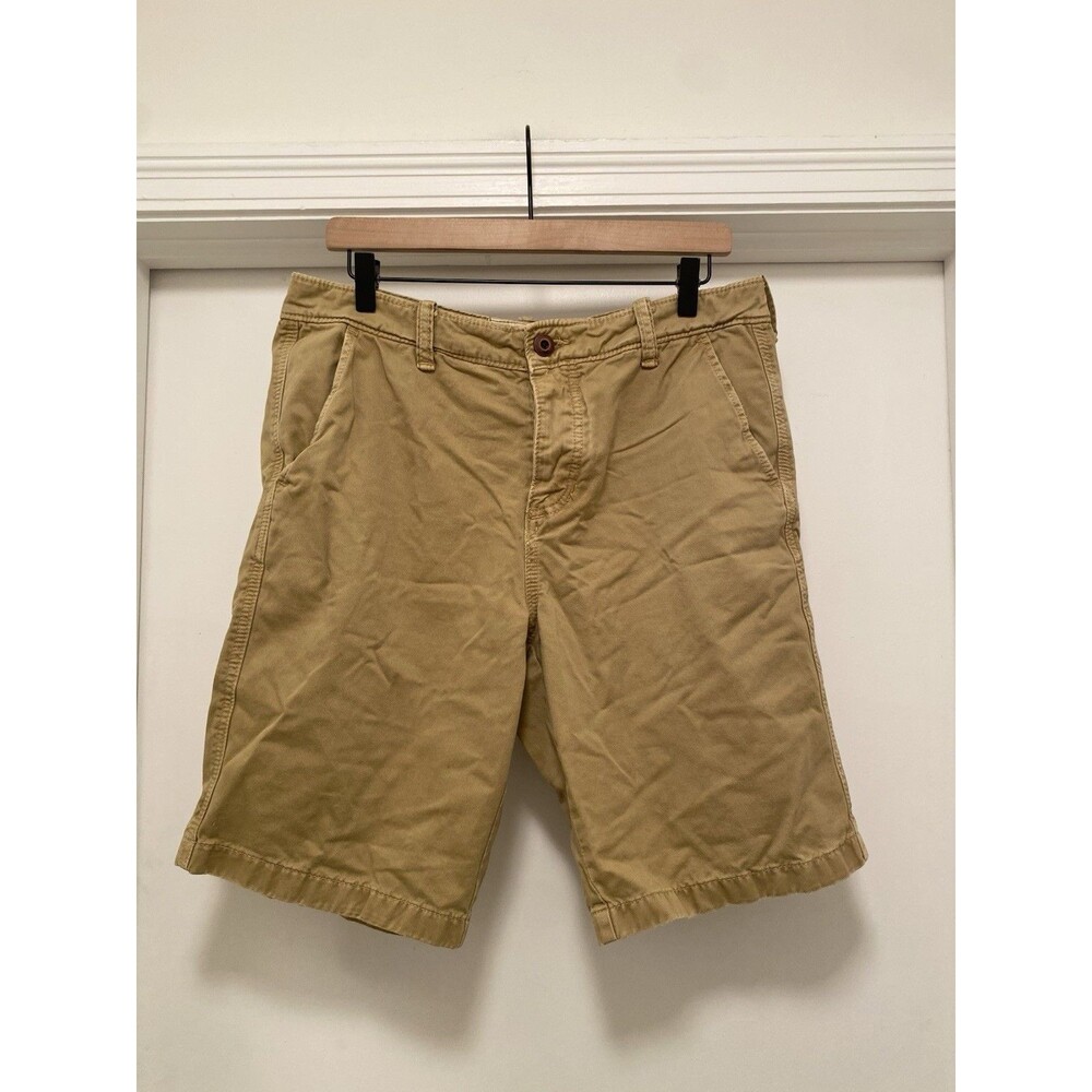 Vtg Y2K Hollister Chino Flat Front Shorts Mens Size 34 Khaki Cotton surfer beach